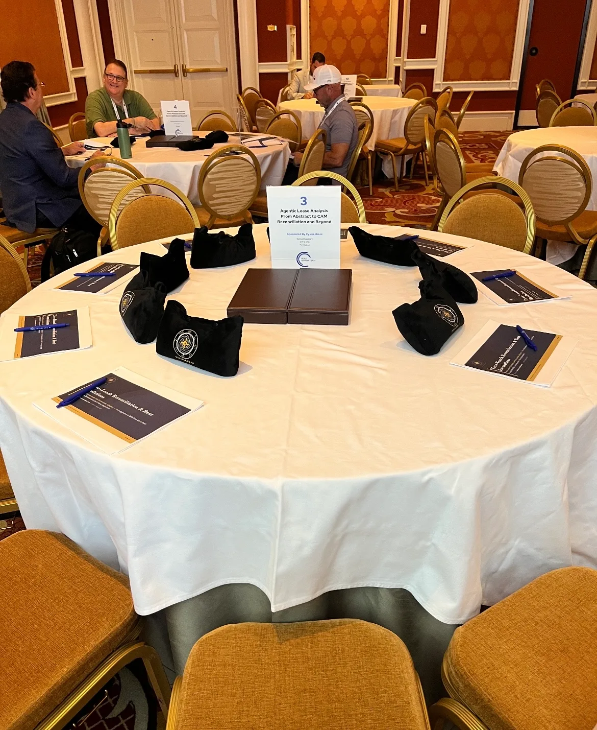 Roundtable table 3 at the Wynn set for the Pyxis Labs-sponsored Agentic Lease Analysis session